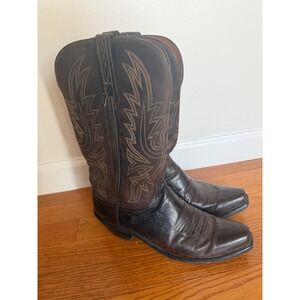 1883 by Lucchese Men's Brown Leather Western Cowboy Boots Sz 10 B Square Toe USA